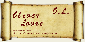 Oliver Lovre vizit kartica